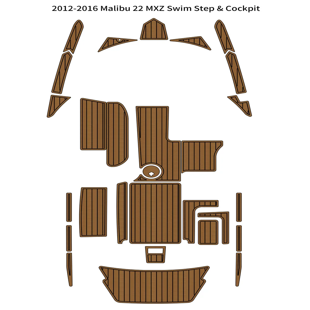 2012-2016 Malibu 22 MXZ Swim Platform Cockpit Pad Boat EVA Foam Teak Deck Floor SeaDek MarineMat Gatorstep Style Self Adhesive
