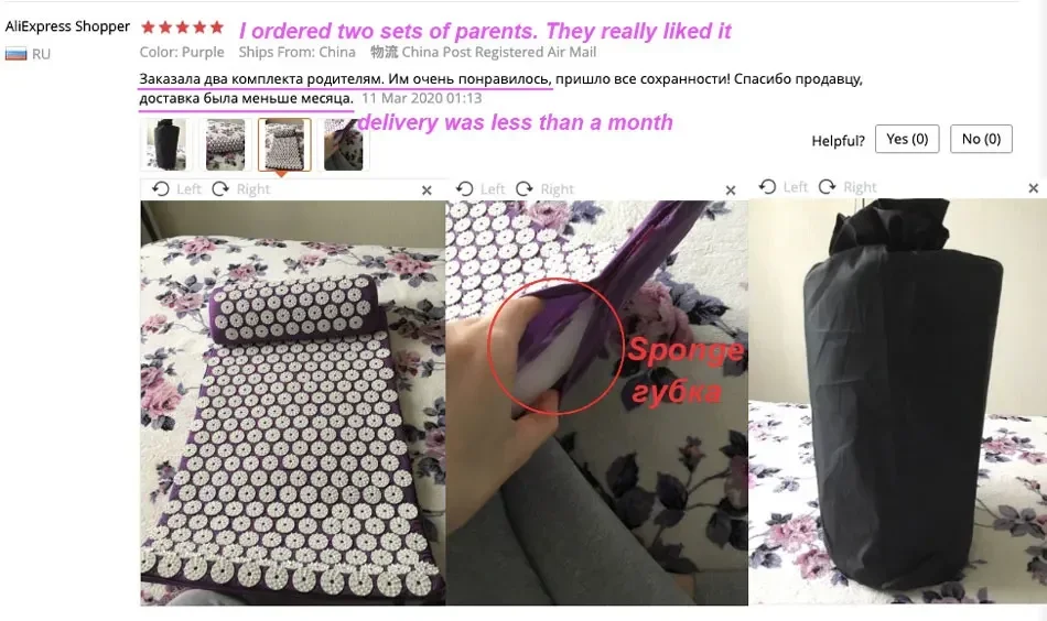 Description Picture 5 of itemKuznetsov Applicator Pilates Gift Fitness Bag Non-slip Acupressure Mat Exercise Massage Pillow Body Spike Pain Cushion Yoga