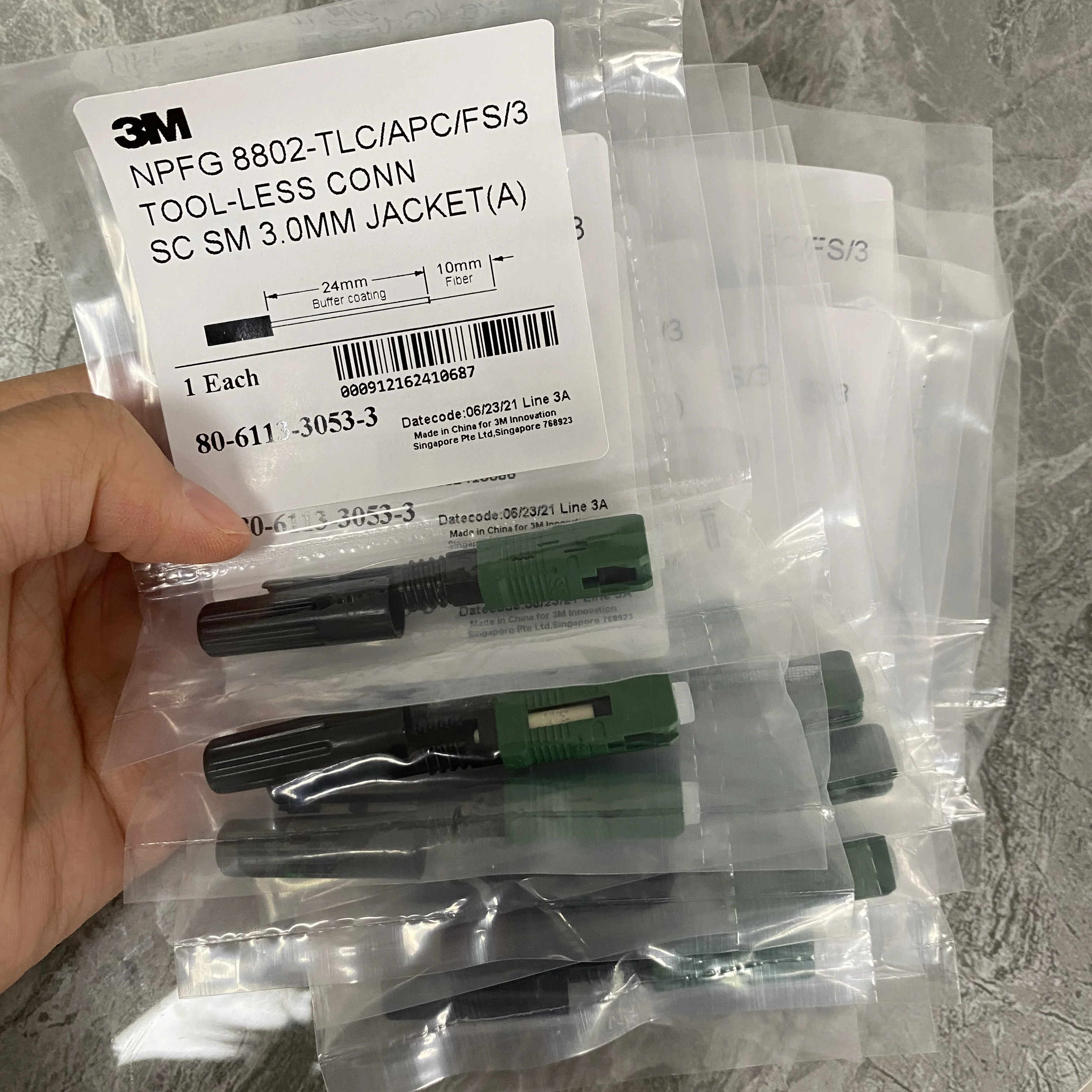 

3M 8802-TLC/3 SC/APC UPC single-mode fiber optic quick connector 3M SC 3.0 FTTH Fiber Optic Fast Connector