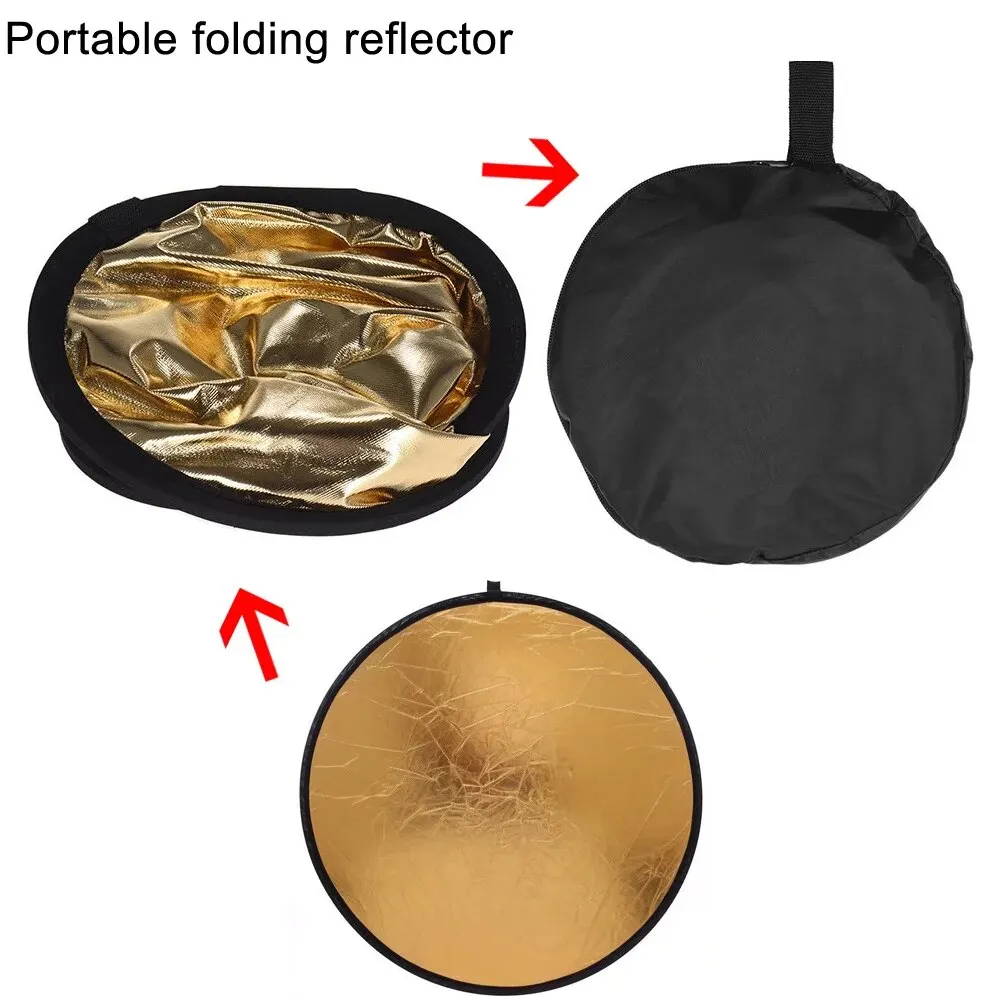 Photography Reflector Portable Collapsible Round Photo Studio Outdoor Light Diffuser Multi-Disc with Carry Bag 30 40 80 110cm