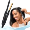2 In 1 Hair Straightener & Curler Small Flat Iron Ceramic Hair Crimper Corrugation Short Hair Straightening Curling Styling Tool 6