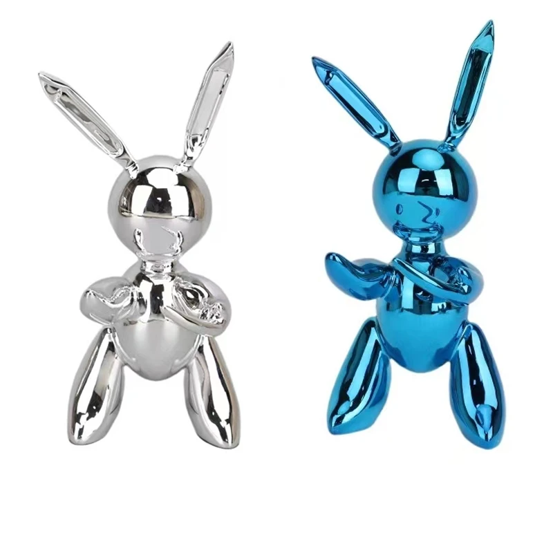 2021 Nuovi Ornamenti Galvanici Di Coniglio D'Argento Blu Di Jeff Koons Ornamenti Geometrici Moderni Nordici