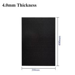 Premium 3K Carbon Fiber Board Panel - High Composite Hardness, 200mm x 400mm, 0.5 - 5mm Thickness (4.0mm Thickness)