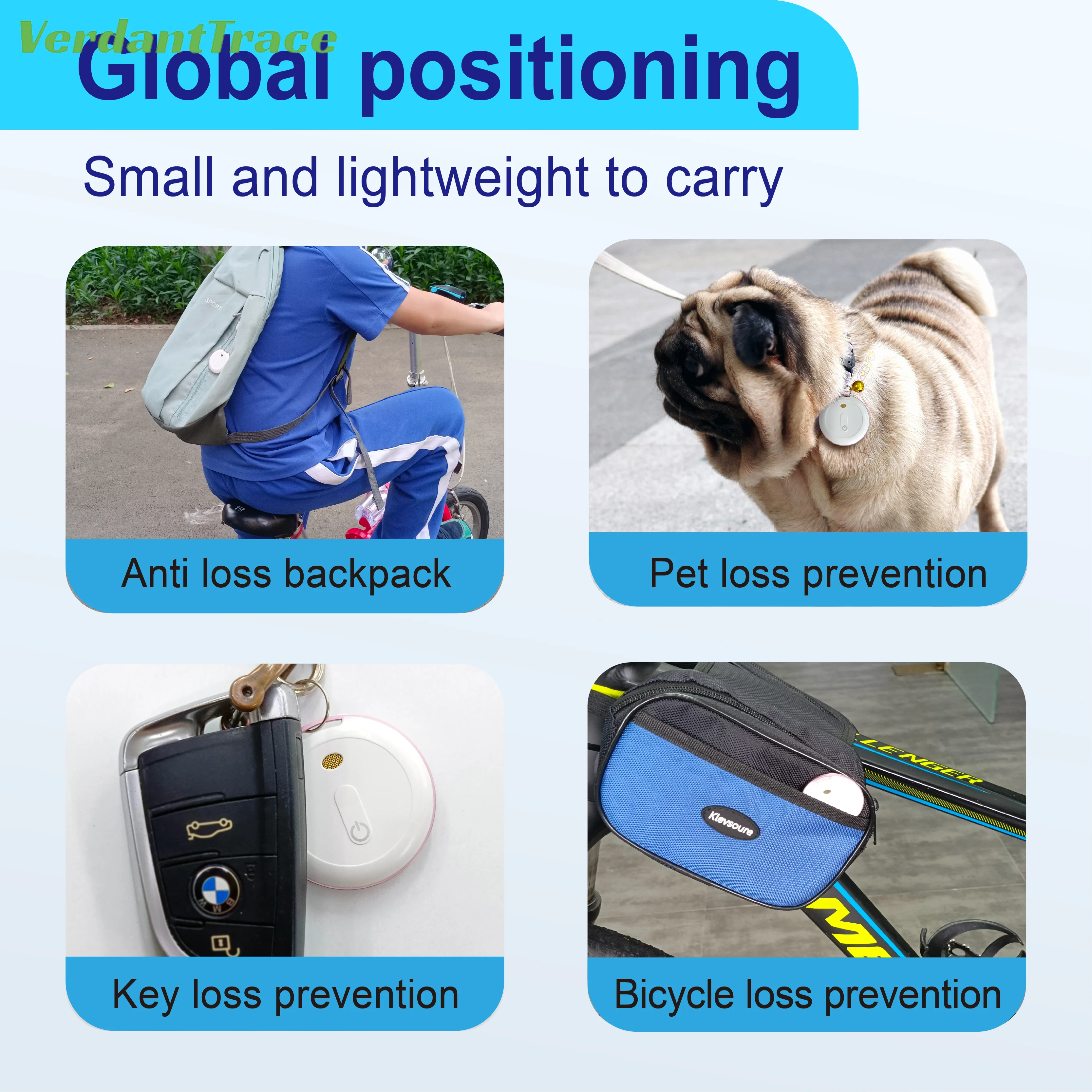 Find My Tag Mini Bluetooth GPS Tracker Anti Lose Reminder Device Key Finder Pet Dog Kid Bag Wallet Car Locator Smart IOS Android