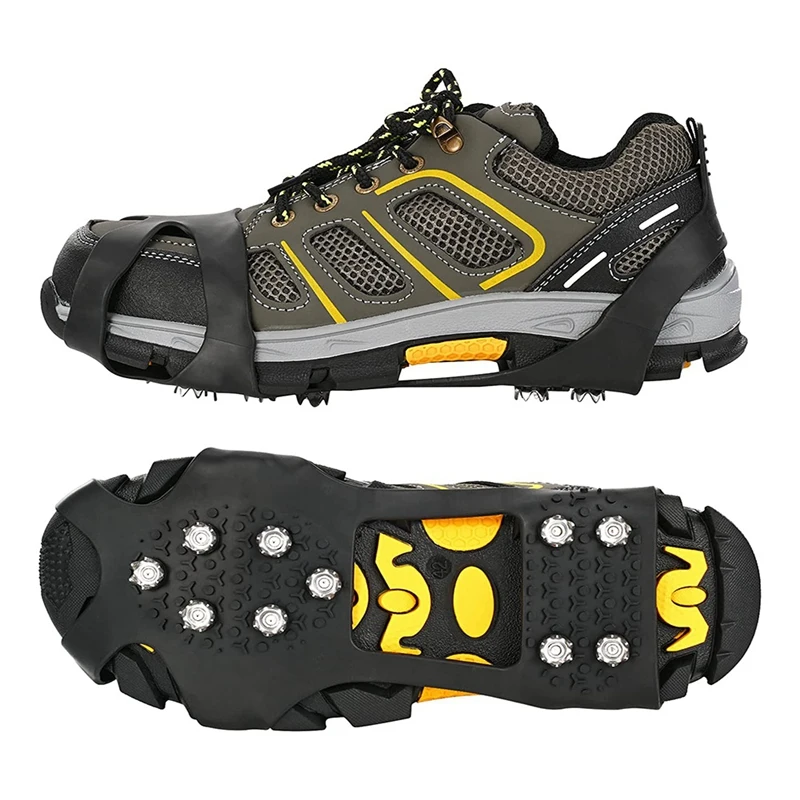 Outdoor Non-Slip Ice Snow Grips Cleat Crampons Over Shoe/Boot Traction Cleat Slip-On Stretch Footwear 5
