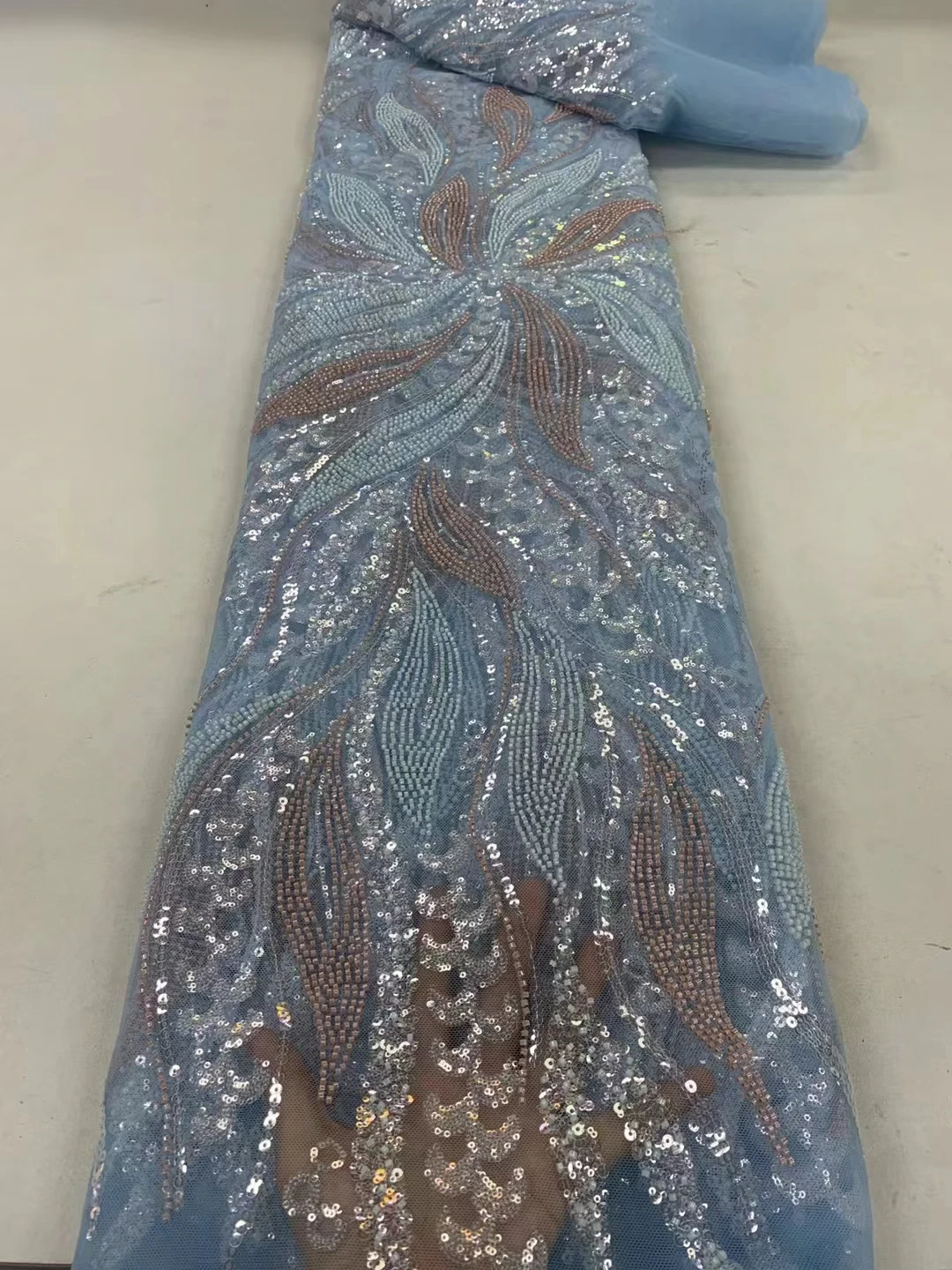 

Африканская Кружевная Ткань 5 ярдов, блестки 2024, высокое качество, нигерийский тяжелый бисер, Фотофон для свадебного шитья Xz