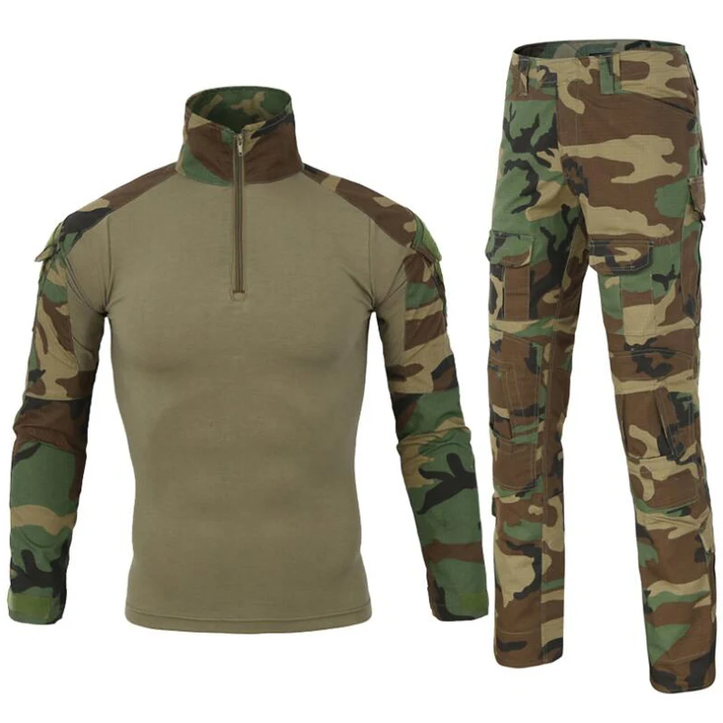 Tactical Camouflage Uniform Outdoor Clothes Outwear Field CSGame Tops T Shirts Hunting Hiking Camping Cargo Pants hiking pants Trip Tracksuit