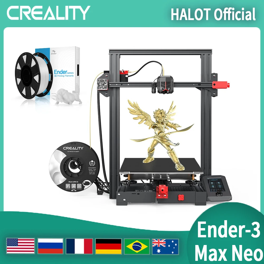 

CREALITY Ender-3 Max Neo Upgrade 3D Printer with Dual Z-axis CR-Touch Auto Leveling 300*300*320mm FDM Printers +1kg PLA Filament