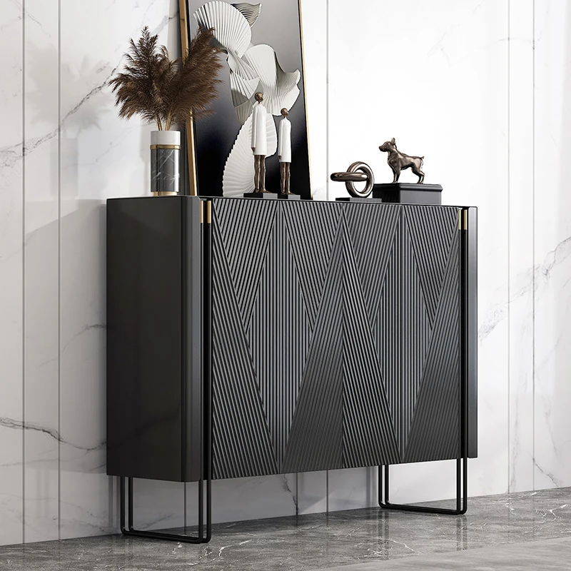 

Minimalist Modern Shoe Shelf Black Simple Cupboard Storage Shoe Bench Display Shelves Etagere A Chaussure Furniture HD50XG