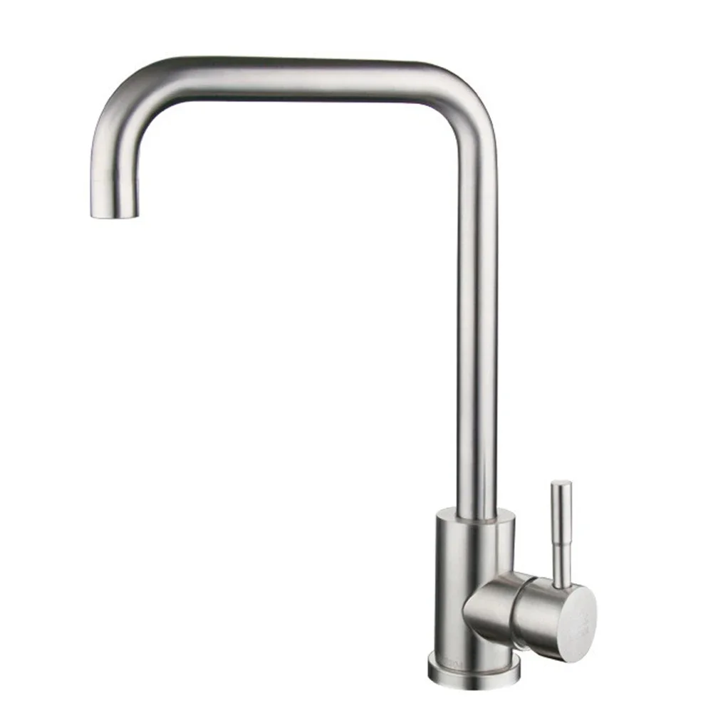 

Kitchen Faucet Hot Cold Water Mixer Tap Stainless Steel Water Tap 360° Rotation Deck Mounted Kitchen Sink Faucet