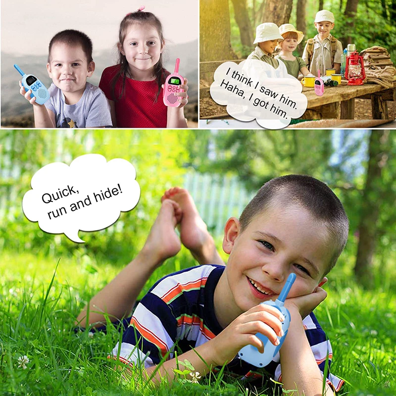 2 Pack Walkie Talkies for Kids Toys Rechargeable Battery Walkie Talky 22 Channels 2 Way Radio 3KM Long Range for Children Gifts 6