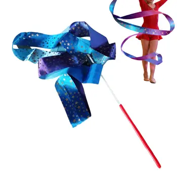 Bacchette Danzanti con Nastro Lungo, Scintillanti e Sfumati, Accessori per Ginnastica Ritmica, Feste, Aule e Spettacoli di Talento