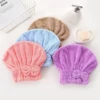 1Pc Microfiber Hair Drying Towels Head Wrap with Bow-Knot Shower Cap Hair Turban HairWrap Bath Cap for Curly Long Wet Hair Gift 1