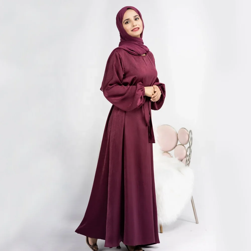 Ramadan Satin Abaya Muslim Dress Turkey Simple Abayas for Women Dubai Luxury African Dresses Islamic Clothing Kaftan Hijab Robe