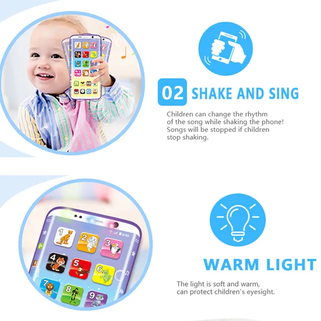 Kids Smart Charging Phone Toy Music Sound Light Simulation Mobile Children Creativity Early Educational Toy For Children 3