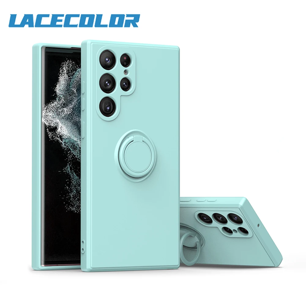 Magnetic Finger Ring Stand Silicone Phone Case Cover