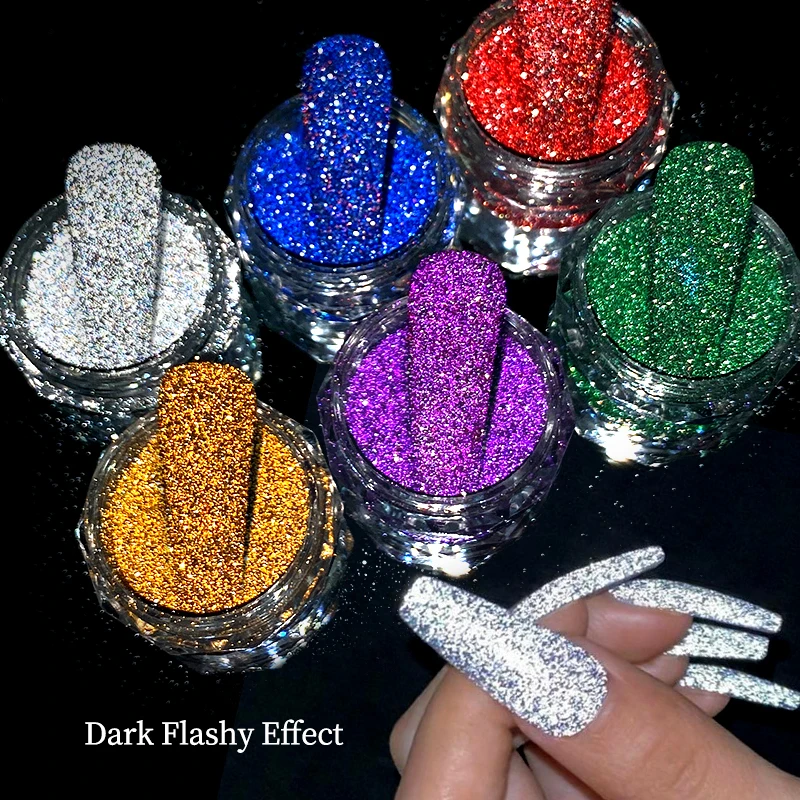 Nail Crystals Rhinestones Powder Super Shiny Reflective Glitter Pigment