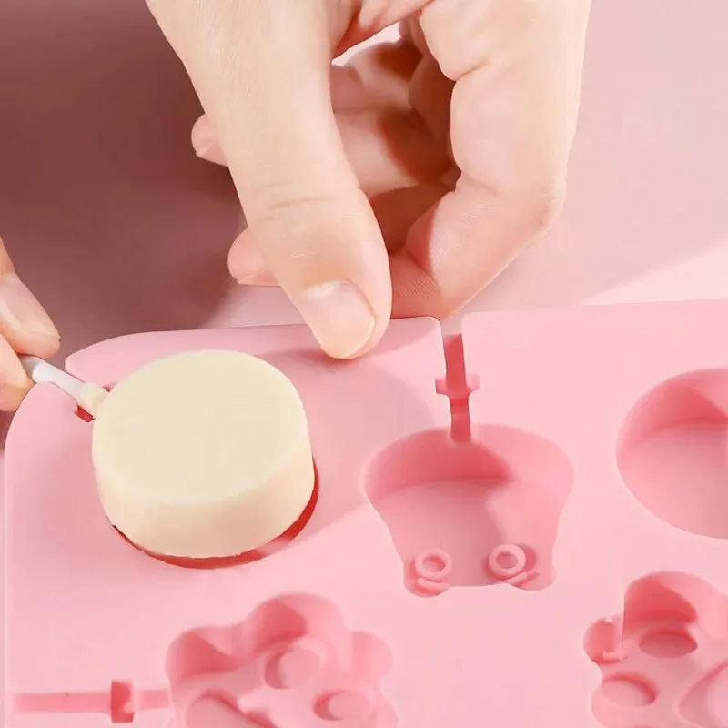 Lollipop Candy Molds 8-Cavities Food Grade Silicone Lollipop Molds Chocolate Hard Candy