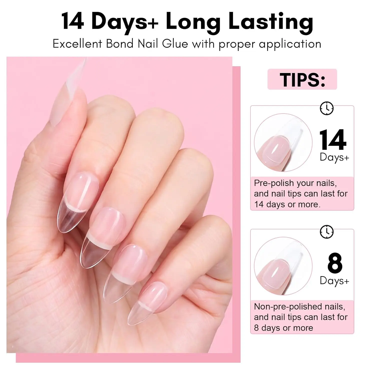 Nail Gel Glue For Press On Nails Soft Acrylic Gel Nail Tips Fake Nails