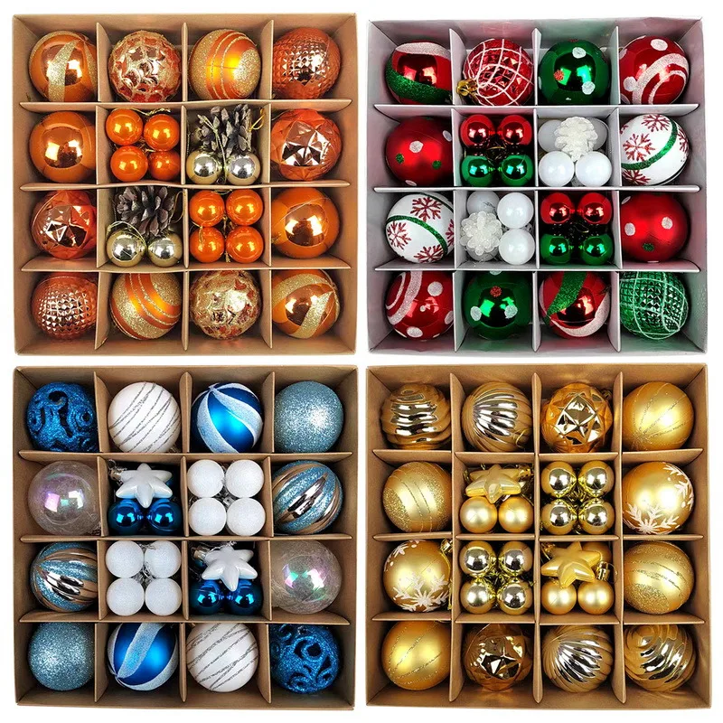2024ChristmasTreeBalls44pcs36cmBigChristmasBallMulticolorBallDecorationsChristmas