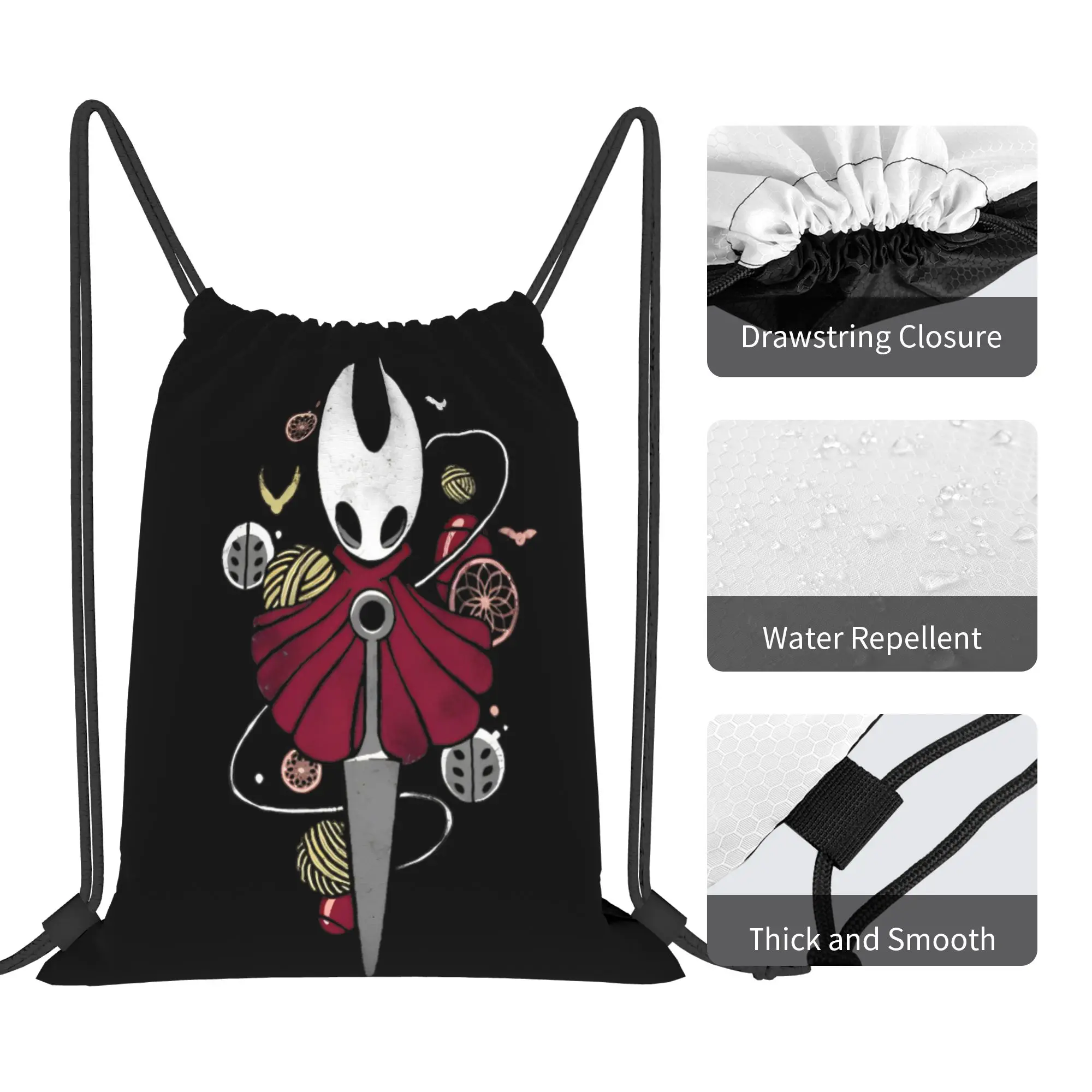 Pretty Art All Knight The Hollow Knight Adventure Game Drawstring Backpack 스포츠 체육관 가방팩 방수 스트링 백