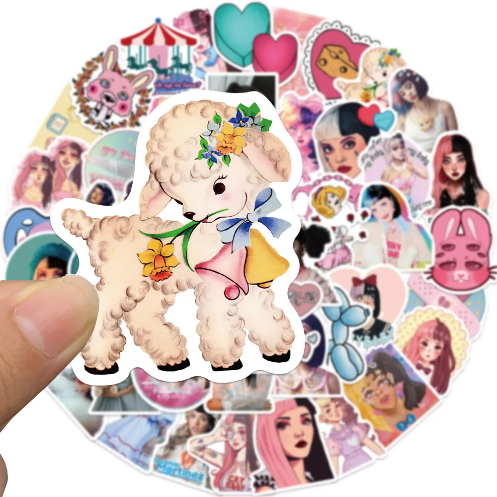 가수 멜라니 마르티네즈 Stickers-50Pcs 귀여운 방수 그래피티 데칼, 노트북 전화 오토바이 자동차 스티커, 클래식 장난감