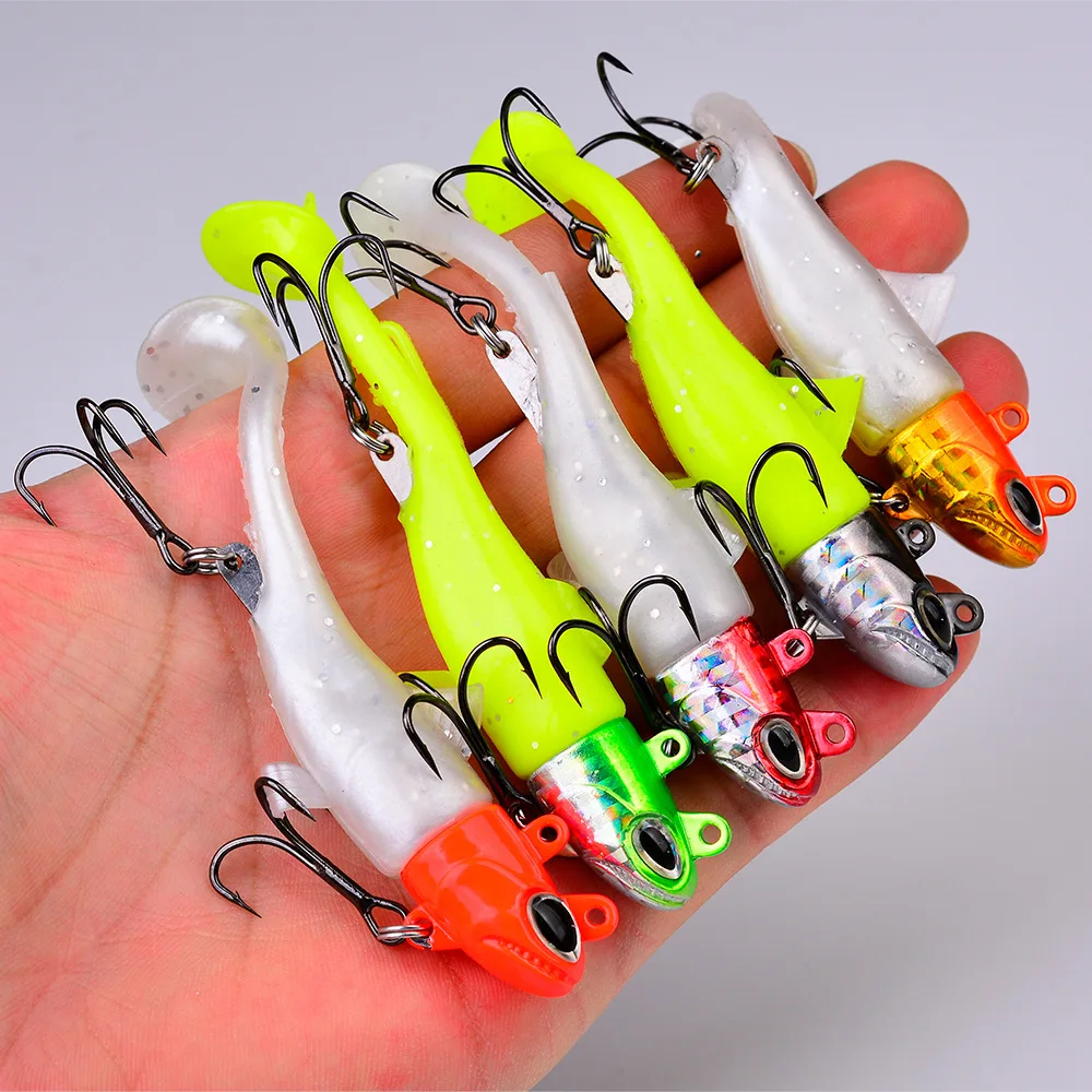 

1PC/T-tail Fish-shaped Lead-coated Fish Lead-headed Luminous Hook Soft Fish long-range Lure Soft Bait Fake Bait Accesorios 012