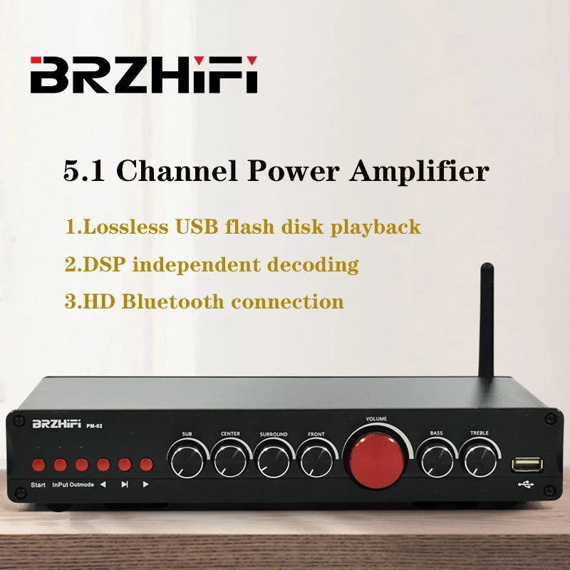 

Усилитель высокой мощности BRZHIFI Audio TPA3116, 5,1 каналов, домашний кинотеатр LDAC Bluetooth 5,0, сабвуфер, усилитель мощности, звук