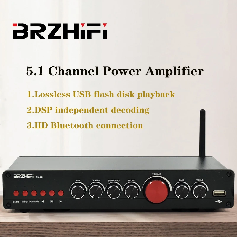 HiFi 5.1 Channel Bluetooth Amplifier Stereo Home Theater Power Amp  Subwoofer Amp