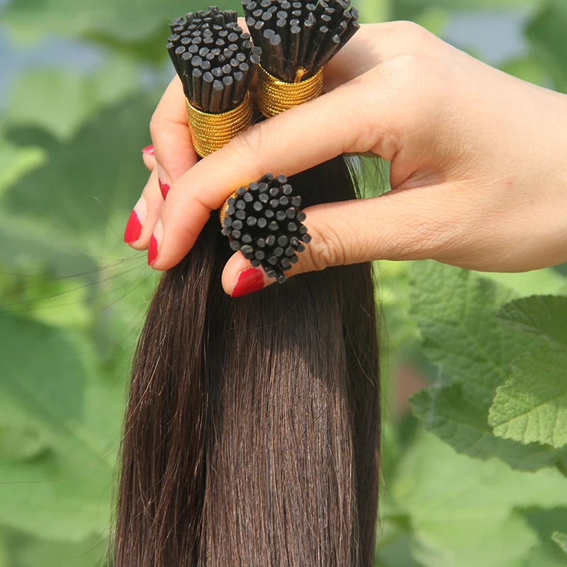 Straight Natural Fusion Hair Extensions Machine Made I Tip Remy Human Hair Extensions 50pcs/Set Keratin Capsules Blonde Colored
