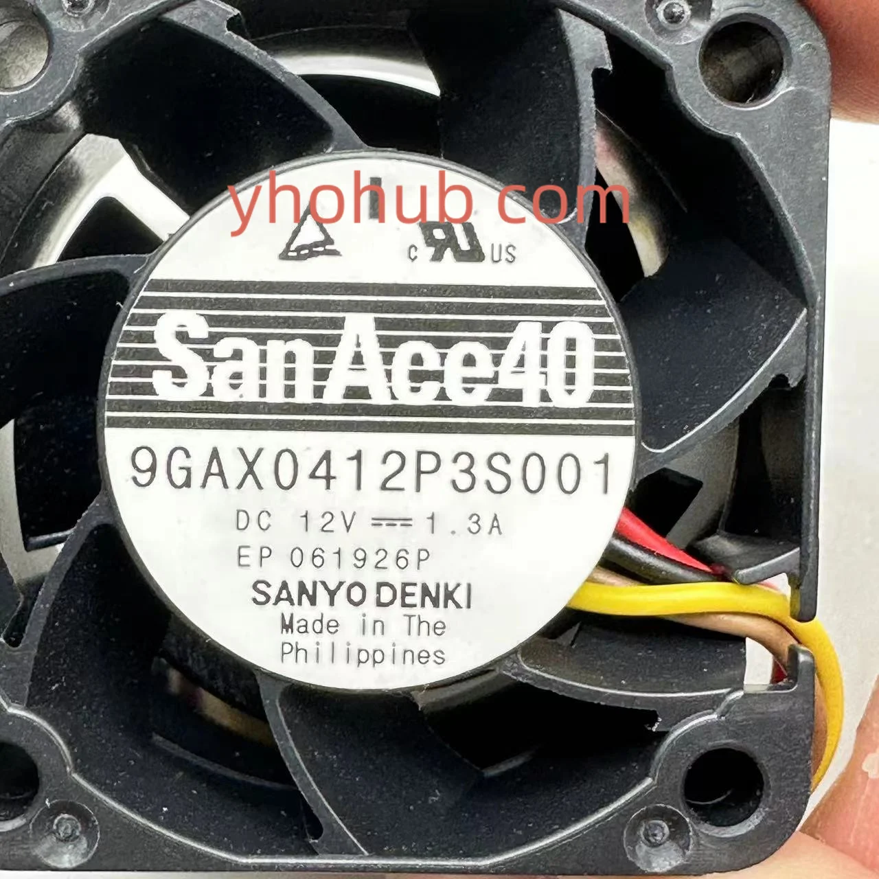 fios da c.c. 12v 1.30a 40x40x28mm de sanyo denki 9gax0412p3s001