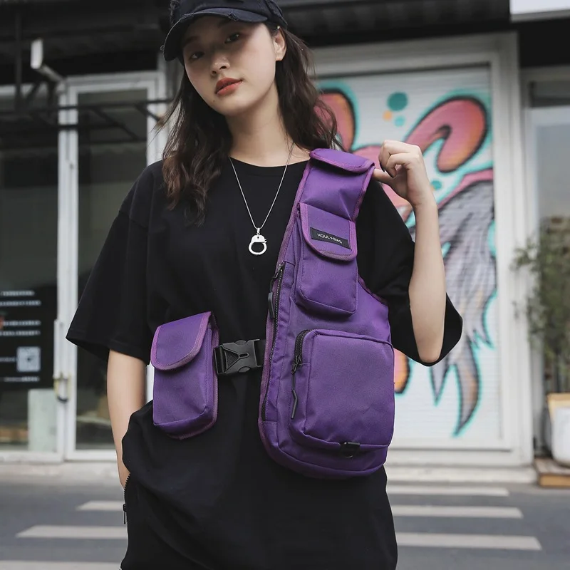 Multi Pocket Vest Bag Functional Fashion Chest Bags for Men and Women Hip Hop Chest Rig One Shoulder Backpack 3 Colors