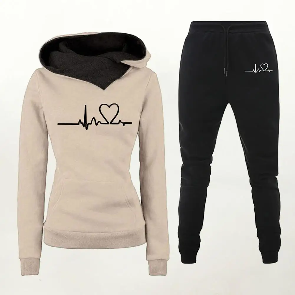 

Comfortable Women Tracksuit Two-piece Tracksuit for Women Stylish Women's Hooded Sweatshirt Pant Tracksuit Set for Outdoor