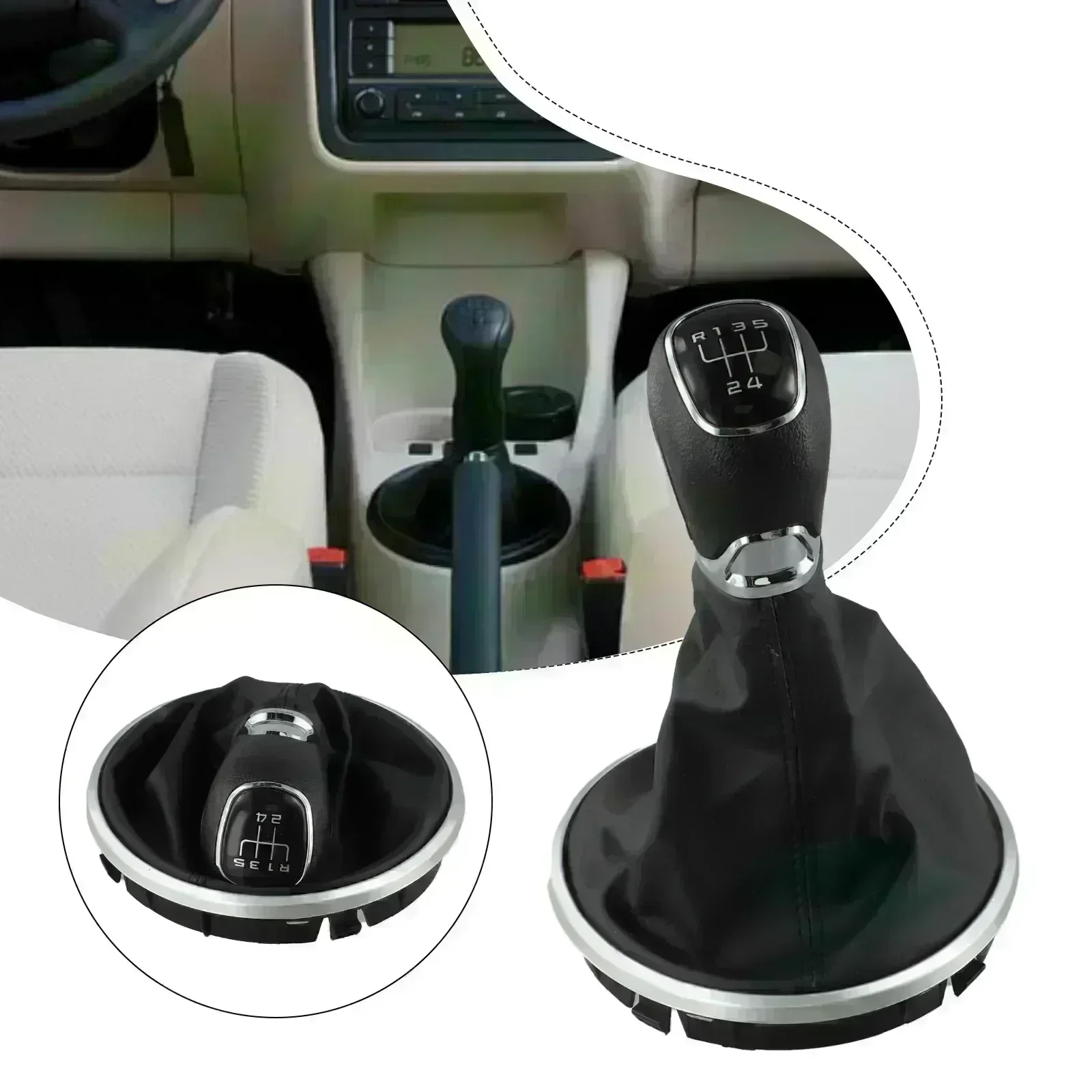 5 Speed Manual Gear Shift Knob Gaiter Frame For Skoda Fabia II MK2 2007 2014 Designed for Seamless Integration