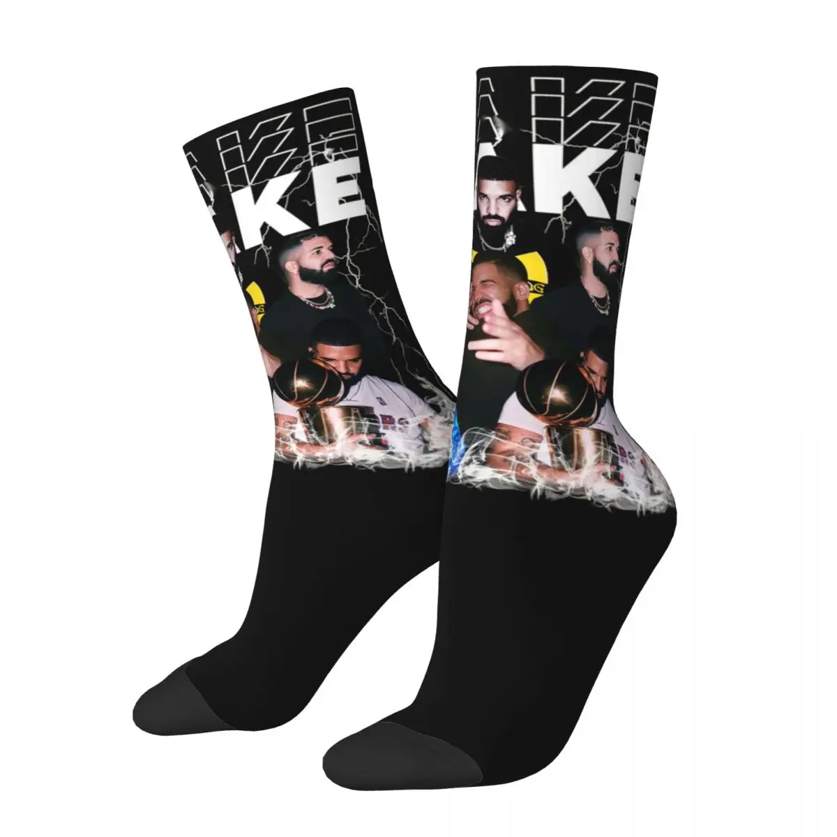

Men's Women's Vintage Drizzy Drakes Bootleg Socks Soft Funny Happy Hip Hop Rapper Socks Novelty Merch Middle Tube Socks