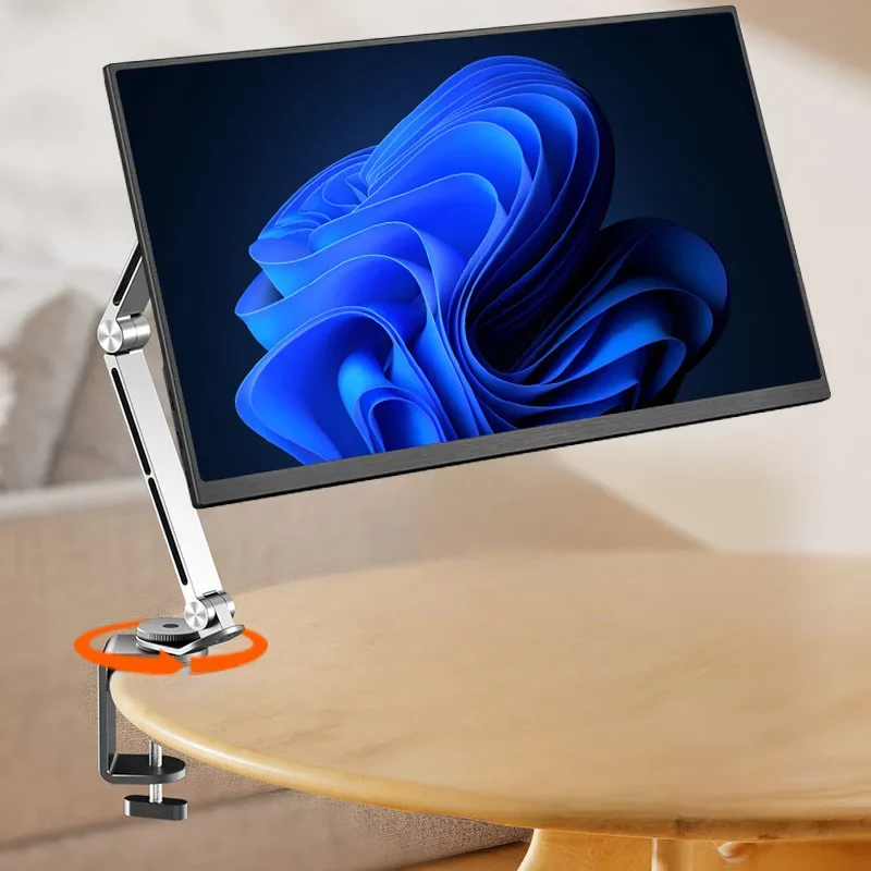 Liga de Alumínio Dobrável Suporte do Monitor Braço Mesa Riser 360 Rotação Vesa Mount 14 156 173 Expansão Display - Imagem 4