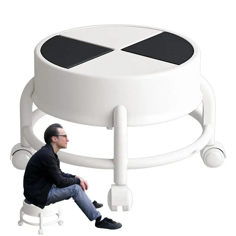 

Heavy-Duty Mobile Low Rolling Stool Step Stool Chair Low Roller Seat Low Height Rolling Chair with Wheels with 360 Swivel Wheels