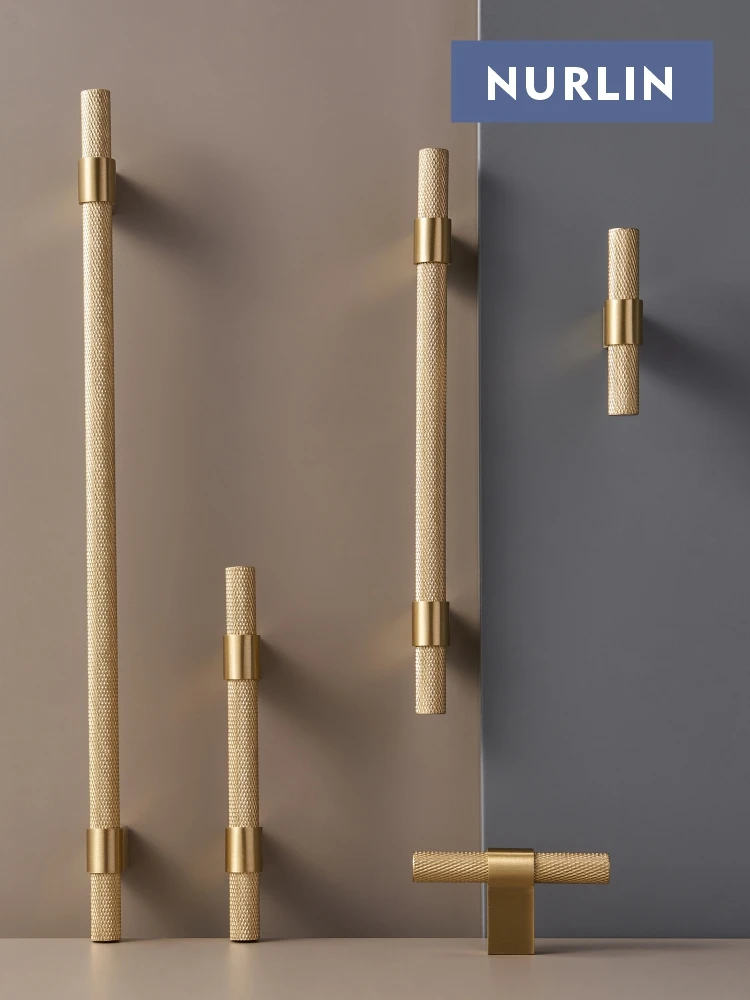 Solid Brass Knurling Patterned Cabinet T-bar Extended Length 40 Inches Kitchen Appliances Dishwashers Refrigerators Pull