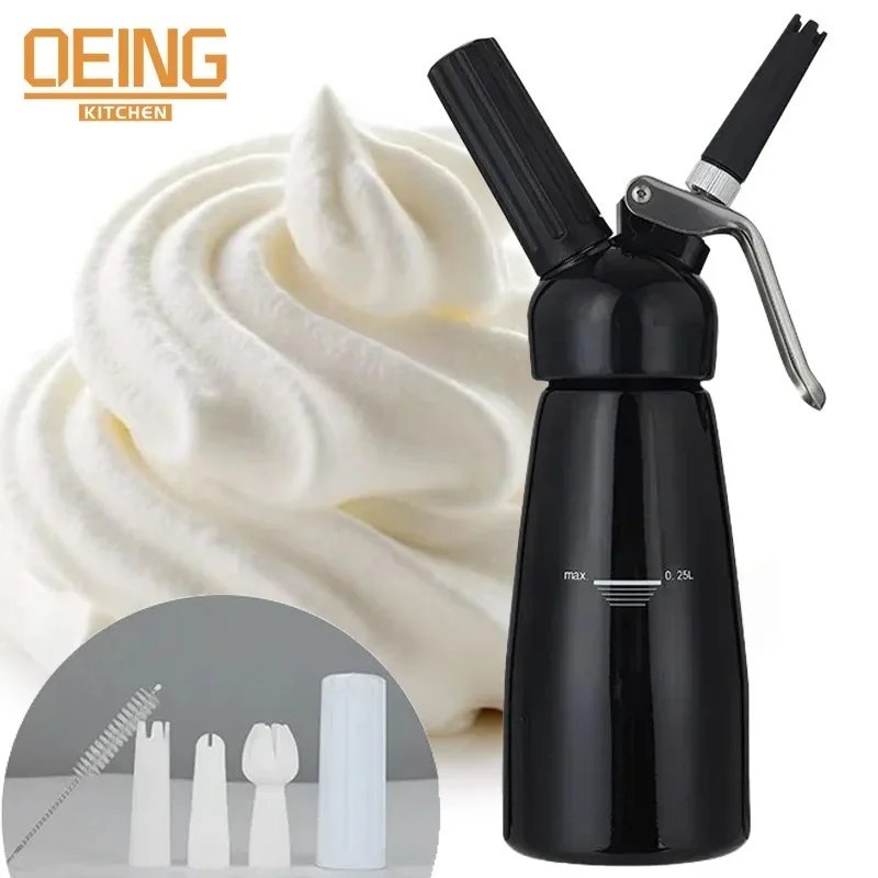 250ML Pastry  Cream Whipped Dispenser Cake Piping Gun Siphon Squeeze Bottle Milk Tea Shop Coffee Dessert Cake Decorating Tools