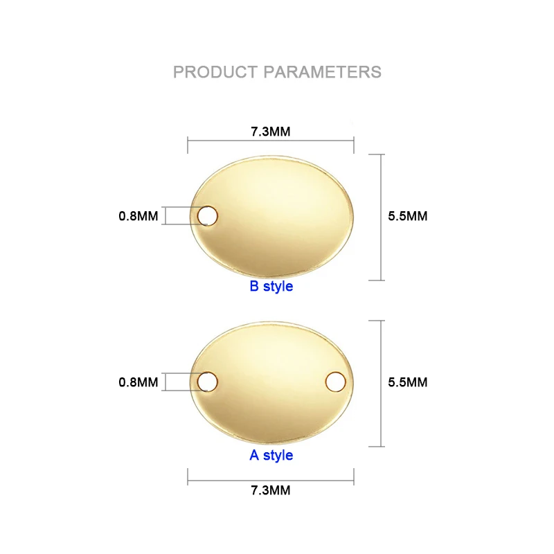 14K Gold Filled Oval Quality Charm 1/20 14kt Gold Drop Pendant for Jewelry Making DIY Jewelry Accessories Jewelry Findings
