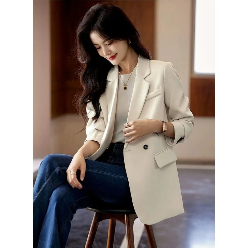 Suit Jackets Women Clothing Blazer Spring Autumn Coat Korean Chic Long Sleeve Tailored Buttons Solid Coats New