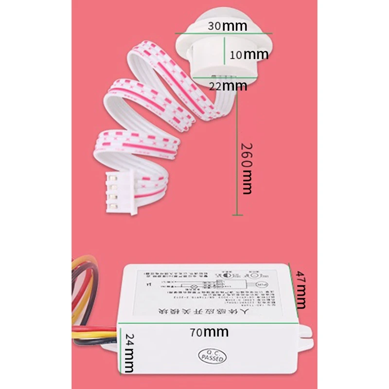 Human Sensor Infrared Sensor Switch 16A Three-Wire System Split LED Delay Adjustable
