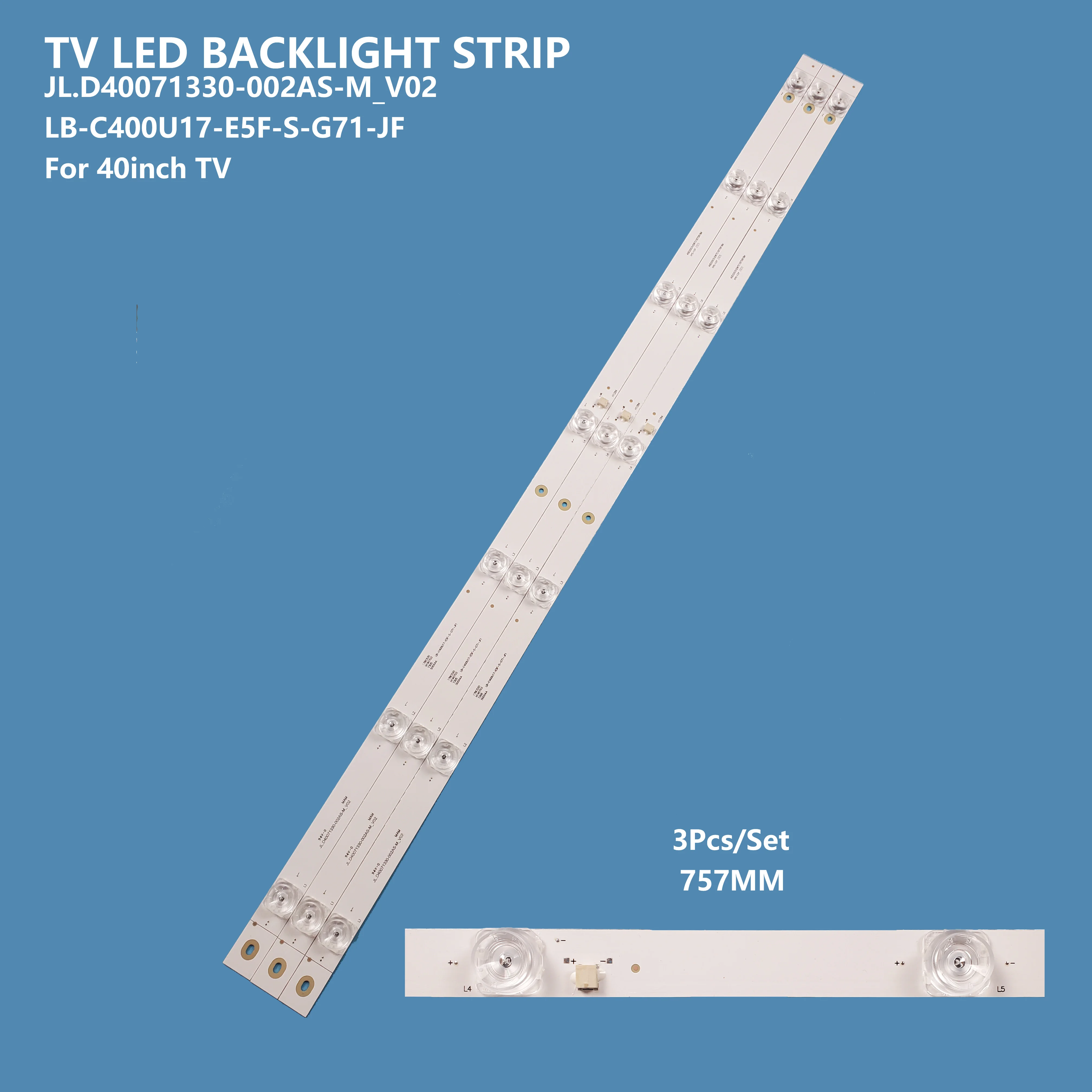 3PCS/set TV Led Backlight Strip JL.D40071330-002AS-M_V02 LB-C400U17-E5F-S-G71-JF For 40 inch tv Bar Light Accessories