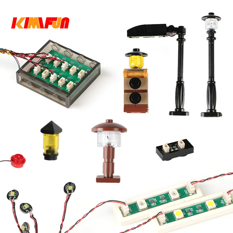 10PCS 0.8mm 핀 RGB LED 빌딩 블록 USB 램프 DIY 가로등 도시 전기 장식 1X1 벽돌 호환 모든 브랜드