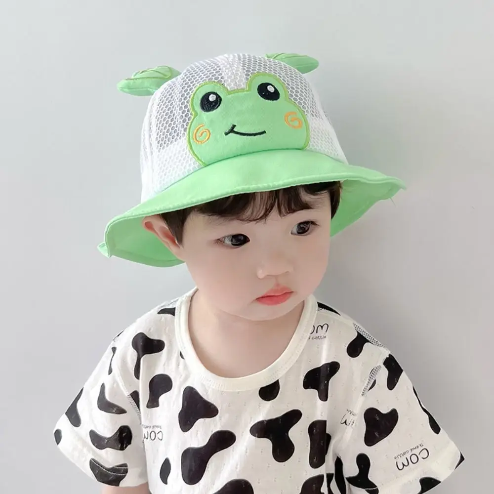 

Soft Cute Panama Cap Breathable Headwear Cotton Baby Bonnet Hat Newborn Bucket Hat Infant Cap Frog Bucket Hat