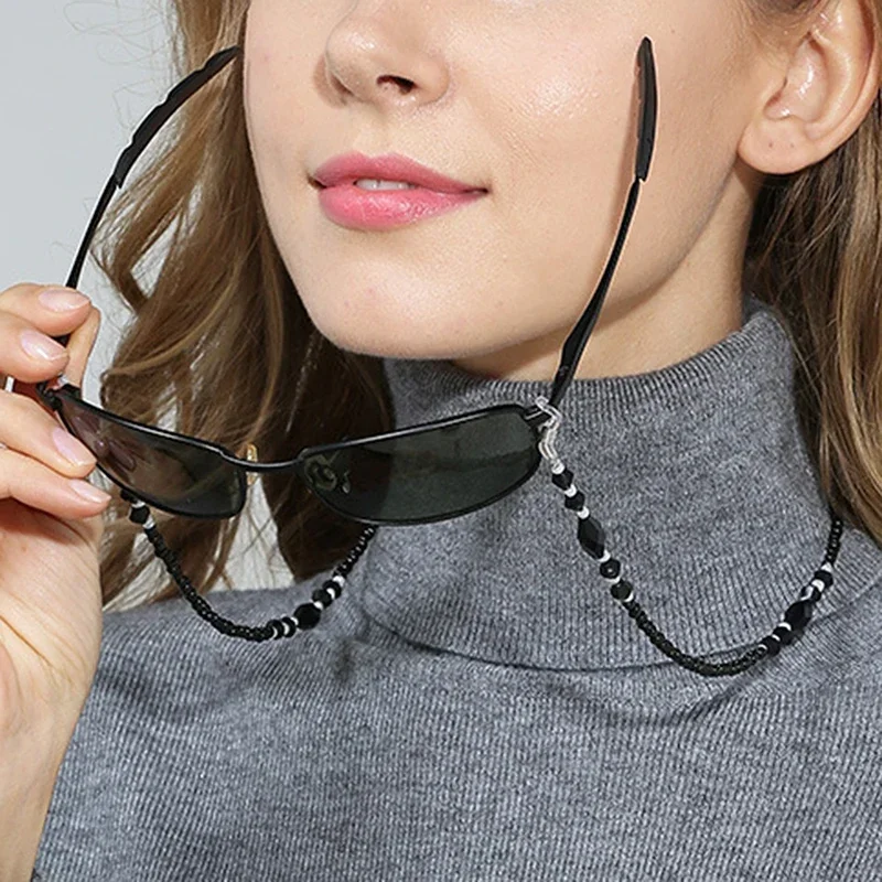

Mask Sunglasses Chains for Women Men Black Gold Silver Color Alloy Beads Antislip Chains Fashion Eyewear Accessories Wholesale