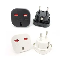 Universal EU Travel Power Adapter - UK to Euro Plug Converter 250V - 3pcs (Black)