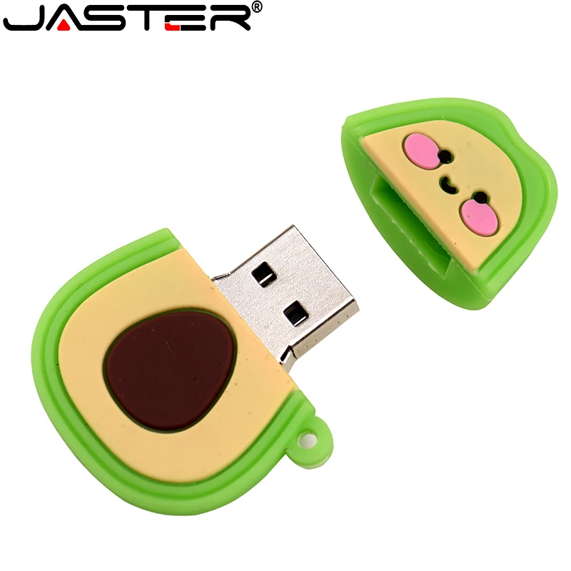 thumbnail image 5 of Memorias USB JASTER con forma de aguacate, llavero con forma de U con bonitos dibujos, regalo, memoria USB de 64 GB, memoria USB verde de 32 GB, 16 GB, 8 GB y 4 GB, 5 of 5
