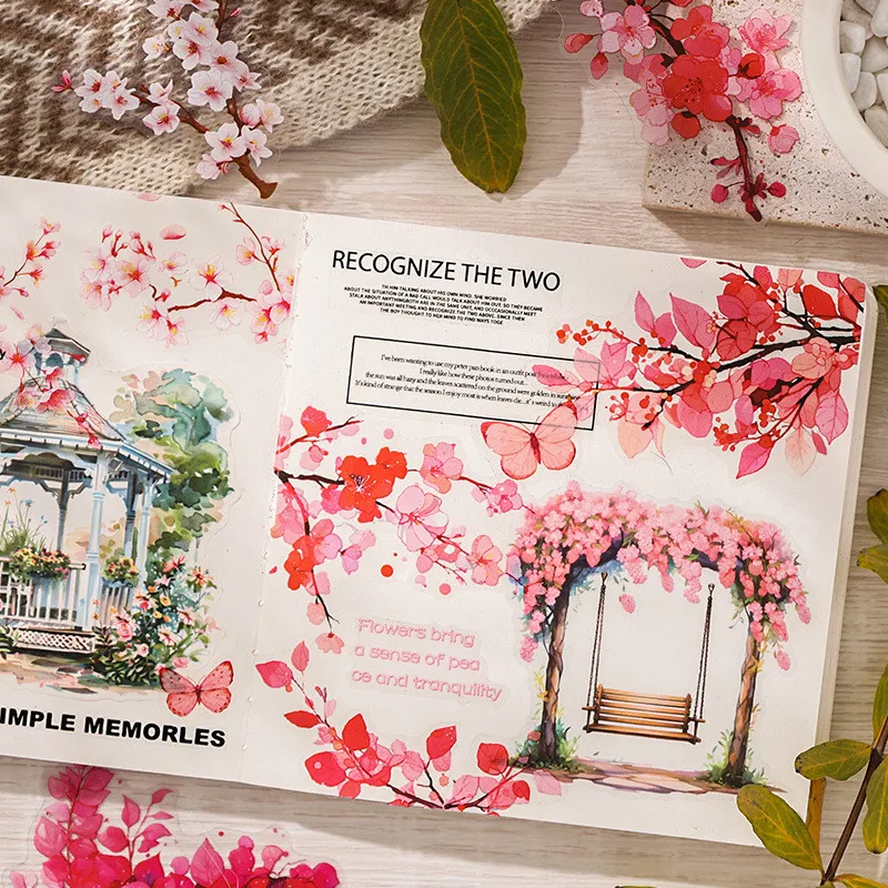 Journamm 식물 꽃 스티커 애완 동물 콜라주 스티커, 창의력 DIY 스크랩북 정크 저널 플래너 장식 일기 스티커, 20 개