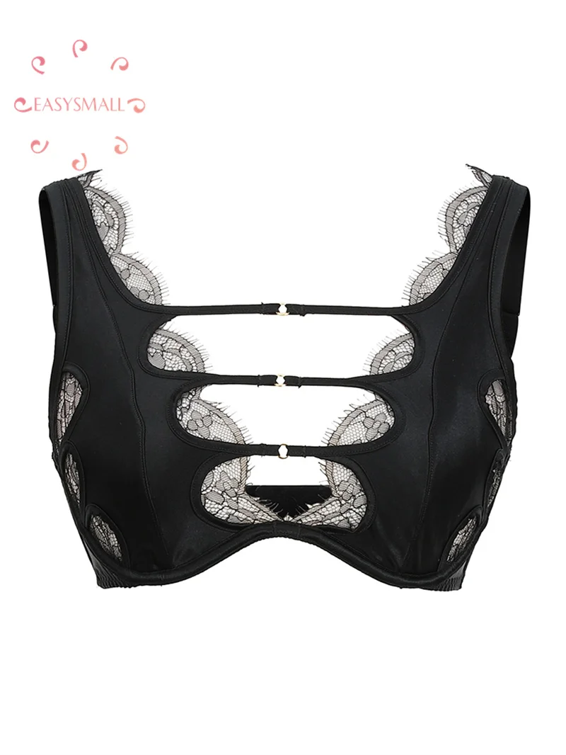 

Easysmall AP Lace Hollow Thread Lace Hollow Sexy Gathering Inner Tank Top Strap Comfort Cotton Bras For Women Thin Sport Style